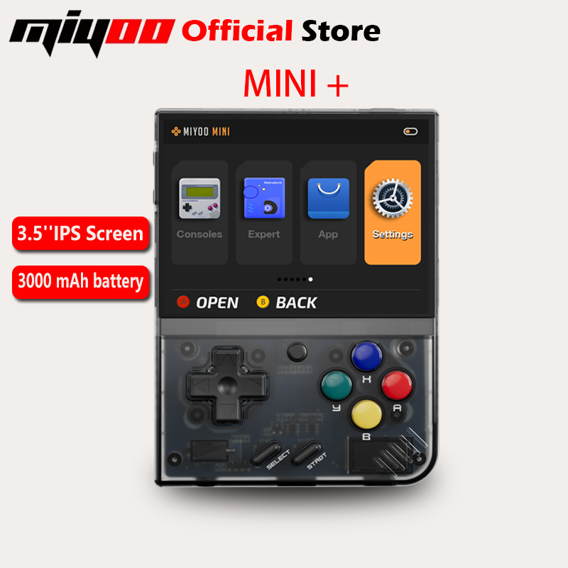 Gaming Console.Emulators - MIYOO Mini Plus Tragbare Retro-Handspielkonsole 3,5-Zoll-IPS-HD-Bildschirm
